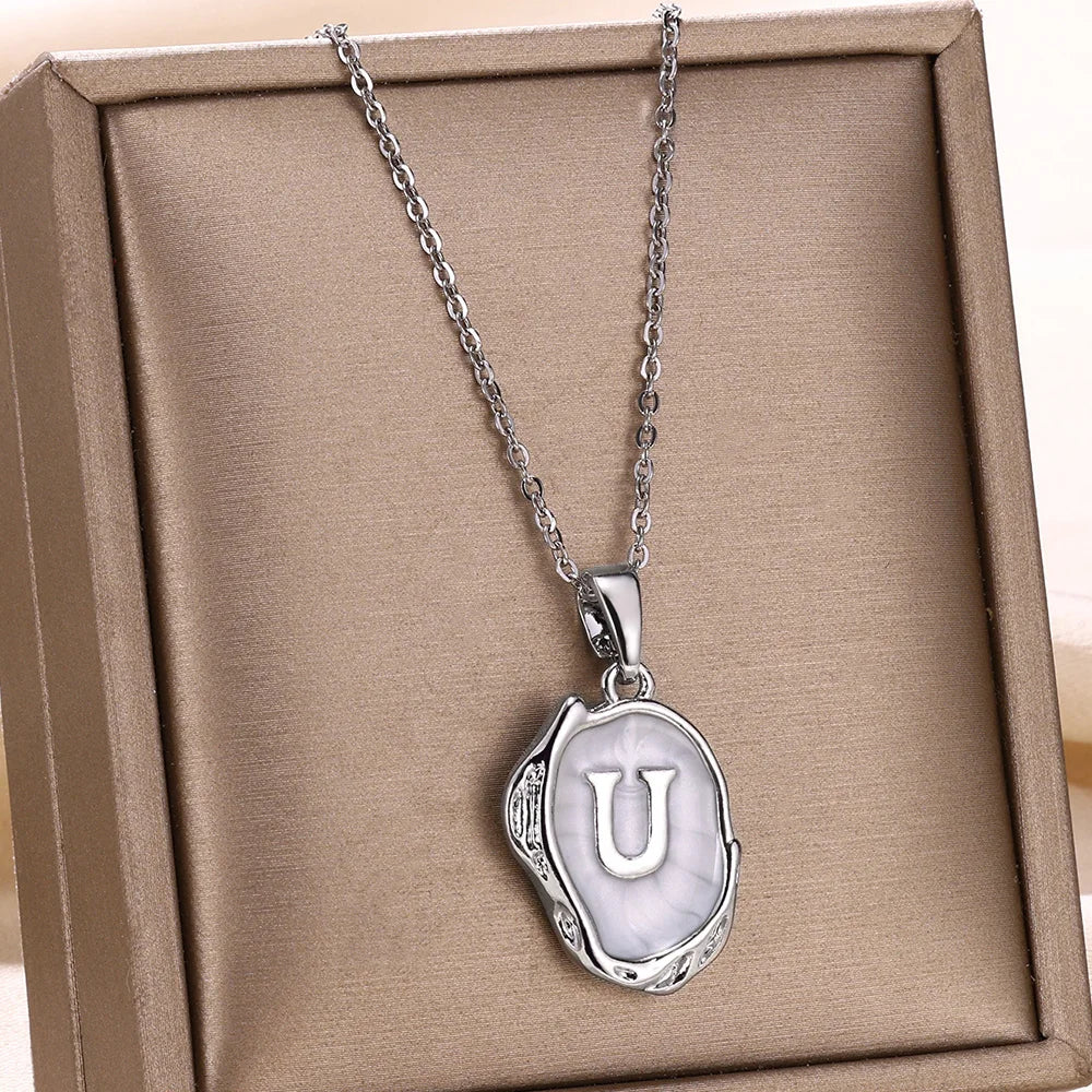 Deep Ocean Initial Necklace