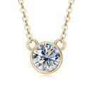 18K guldpläterat S925 silverhalsband med 1.0CT inlagd Moissanite