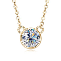 18K guldpläterat S925 silverhalsband med 1.0CT inlagd Moissanite