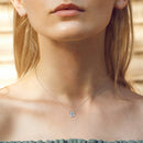 18K guldpläterat S925 silverhalsband med 1.0CT inlagd Moissanite