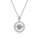 18K guldpläterat S925 silverhalsband med 1.0CT inlagd Moissanite