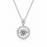 18K guldpläterat S925 silverhalsband med 1.0CT inlagd Moissanite