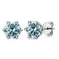 Russian Cut Moissanite Örhängen 1/2/4CT Färg D VVS i 925 Silver