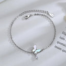 Butterfly Flower Armband för kvinnor S925 Silver Justerbar