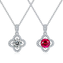 18K vitguld halsband med Moissanite och Ruby 1.0CT