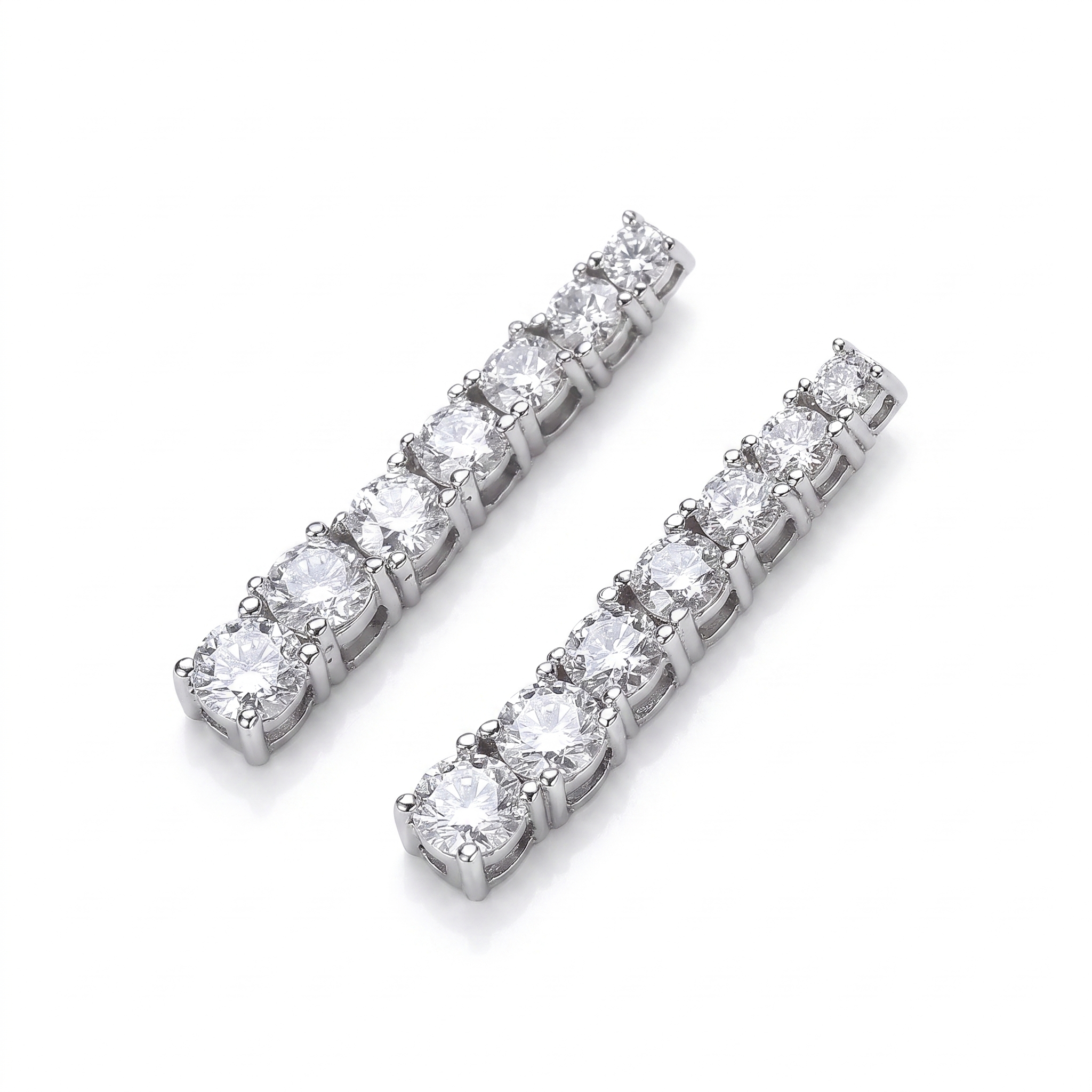 Moissanite D VVS1 Dangle örhängen i S925 Silver 18K vitguld pläterade med GRA