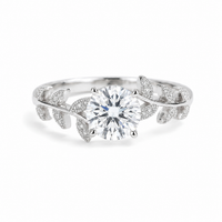 1CT Moissanite Leaf Ring i 925 Silver