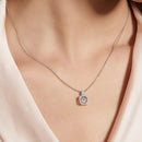 18K guldpläterat S925 silverhalsband med 1.0CT inlagd Moissanite