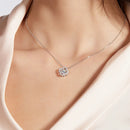 18K guldpläterat S925 silverhalsband med 1.0CT inlagd Moissanite