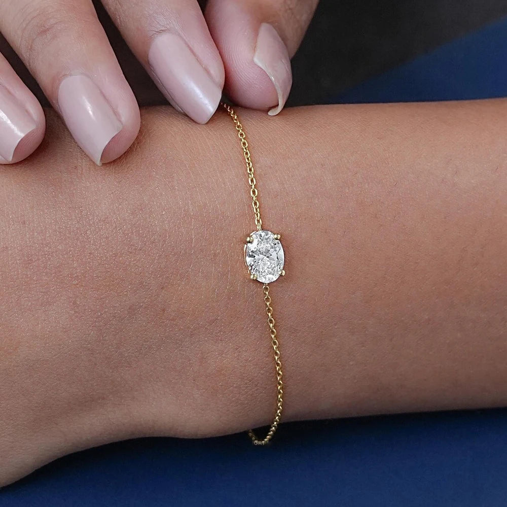 Solitaire Moissanite armband för kvinnor Päronskuren Marquise Heart