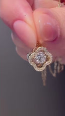 18K guldpläterat S925 silverhalsband med 1.0CT inlagd Moissanite