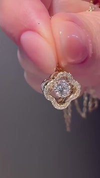 18K guldpläterat S925 silverhalsband med 1.0CT inlagd Moissanite