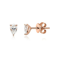 Päron Moissanite Örhängen 0,5CT 1CT i 925 Silver 18K guld