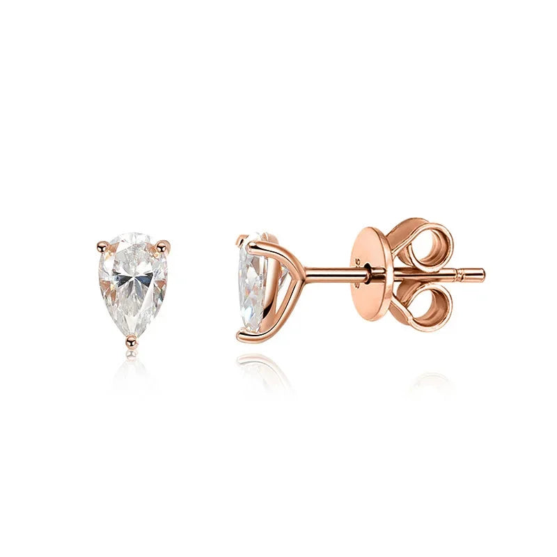 Päron Moissanite Örhängen 0,5CT 1CT i 925 Silver 18K guld