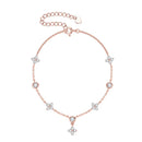 Fyrbladigt Moissanite Flower Armband för kvinnor S925 Silver