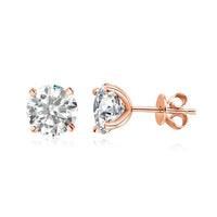 0,2–3CT roséguld Moissanite örhängen för kvinnor i 925 rent silver