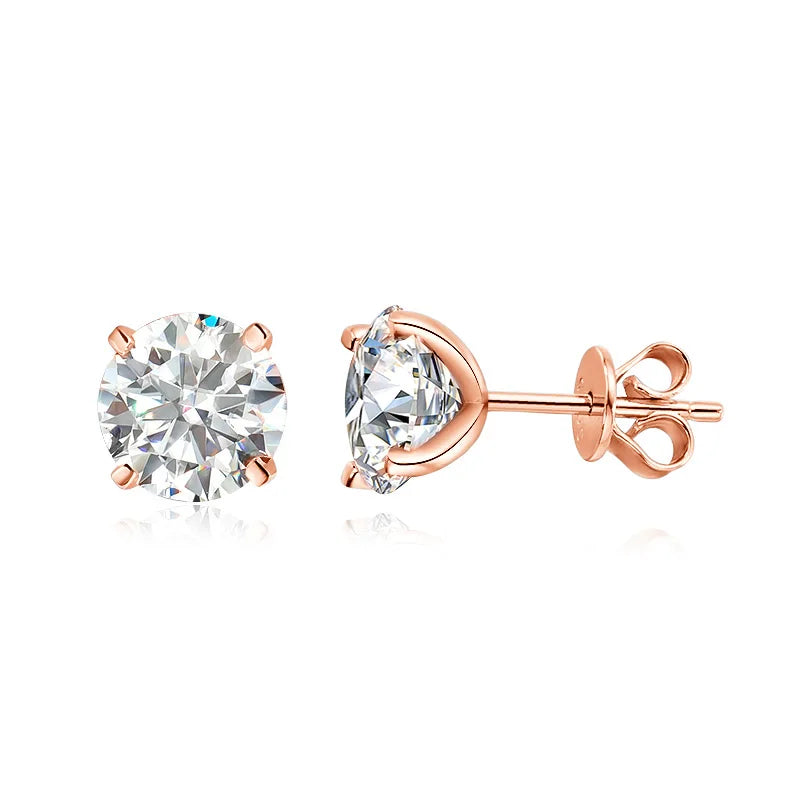0,2–3CT roséguld Moissanite örhängen för kvinnor i 925 rent silver
