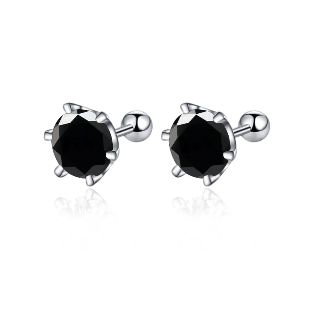 D Color Moissanite Screwback Örhängen i 925 Silver