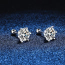 D Color Moissanite Screwback Örhängen i 925 Silver