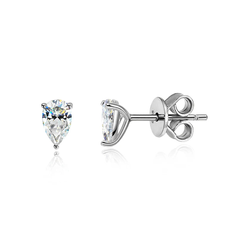 Päron Moissanite Örhängen 0,5CT 1CT i 925 Silver 18K guld
