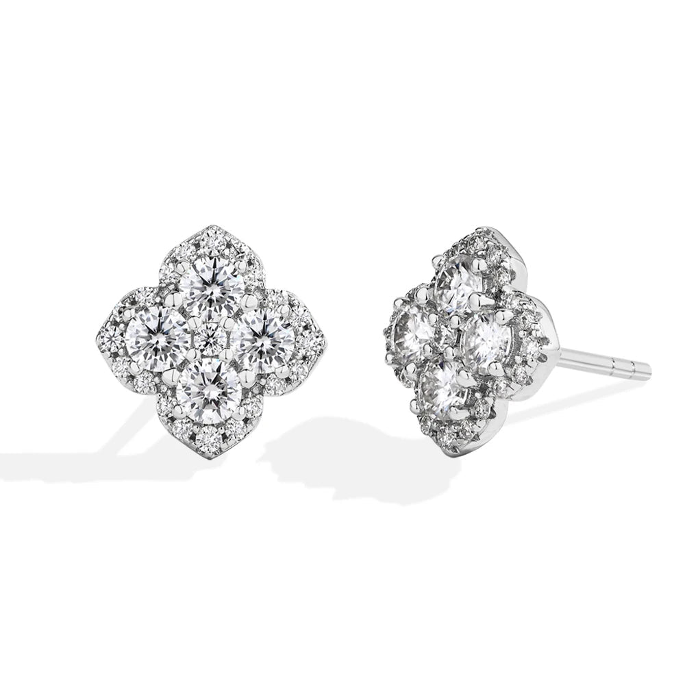 Moissanite diamantörhängen för kvinnor i S925 Silver 18K guldpläterade