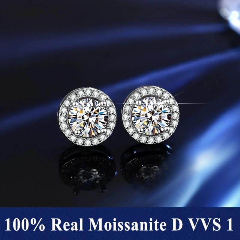 Certifierade Moissanite örhängen i 925 silver