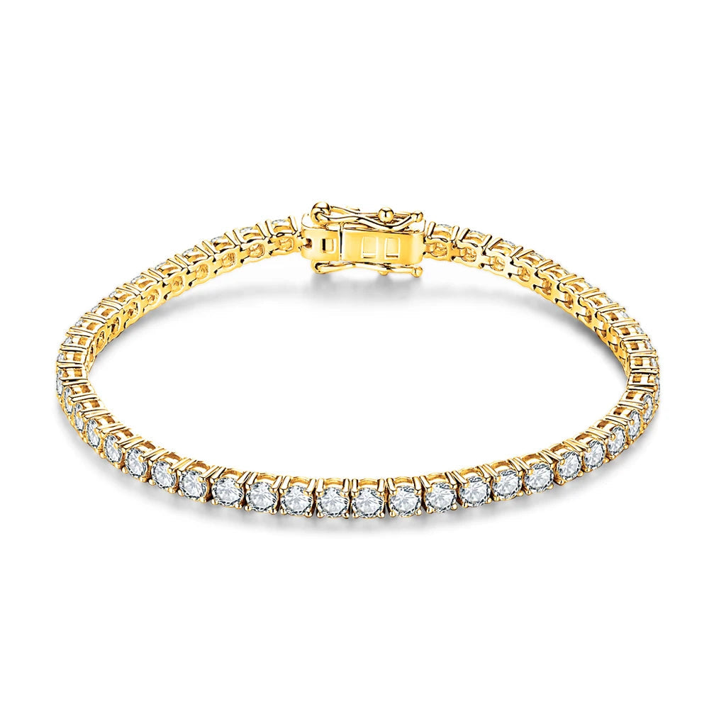 Moissanite tennisarmband för kvinnor 4 mm i 925 silver vitguldpläterad