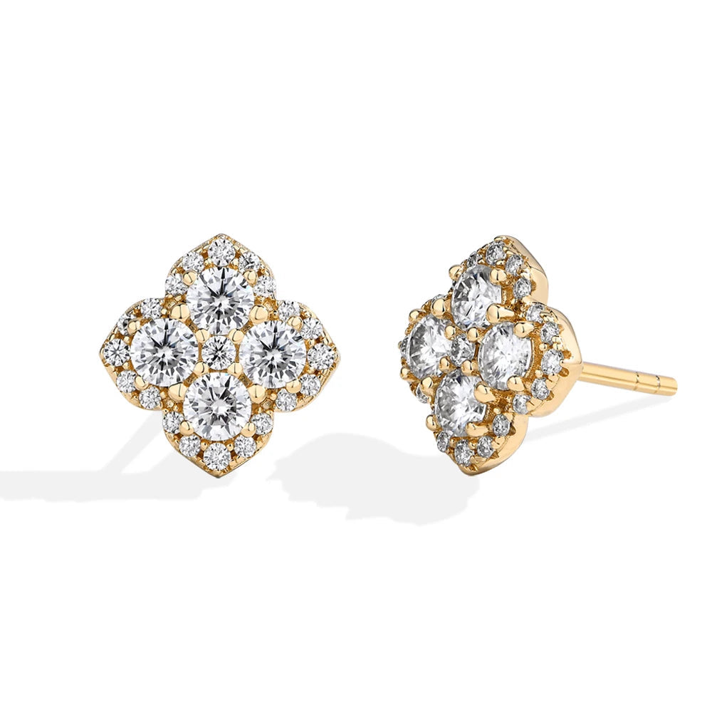 Moissanite diamantörhängen för kvinnor i S925 Silver 18K guldpläterade